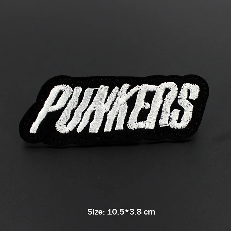 Army Punk Letters Labels Black Patches for clothes iron on stickers clothes  Patch badges DIY Jacket Jeans Embroidery