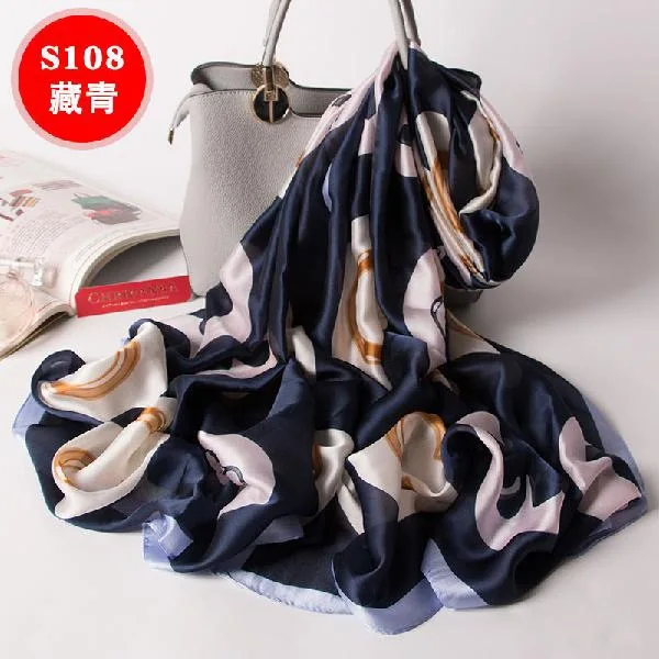 

2019 luxury brand Women Silk scarf Beach Shawl and Echarpe summer Wrap Designer scarves Plus Size female beach stoles bandana