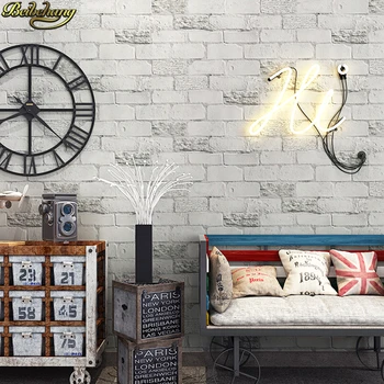 

beibehang wall paper Retro white brick gray brick 3d three-dimensional antique brick restaurant clothing store brick wallpaper
