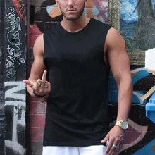 Muscleguys Однотонная рубашка без рукавов для бодибилдинга одежда для фитнеса Стрингер мужская майка майки