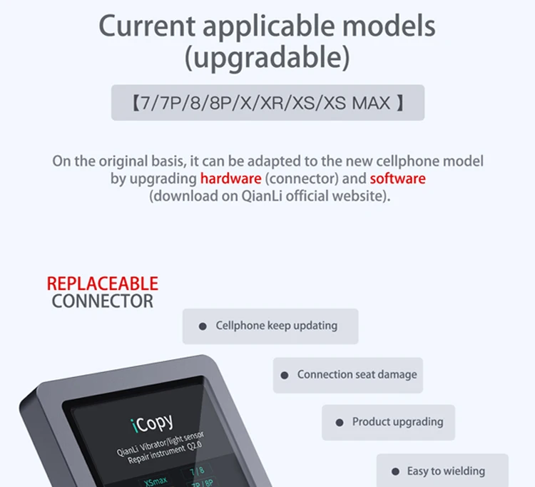 QianLi ICopy ЖК-дисплей сенсорный Вибрационный двигатель программист трансферный тестер инструмент ЖК для Iphone сенсорный вибрирующий двигатель Baseband