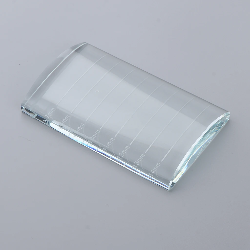 Eyelash Extension Crystal Glass Eye Lash Stand Pallet Holder/Lash Tray Strip Board,8x5x1.1 cm