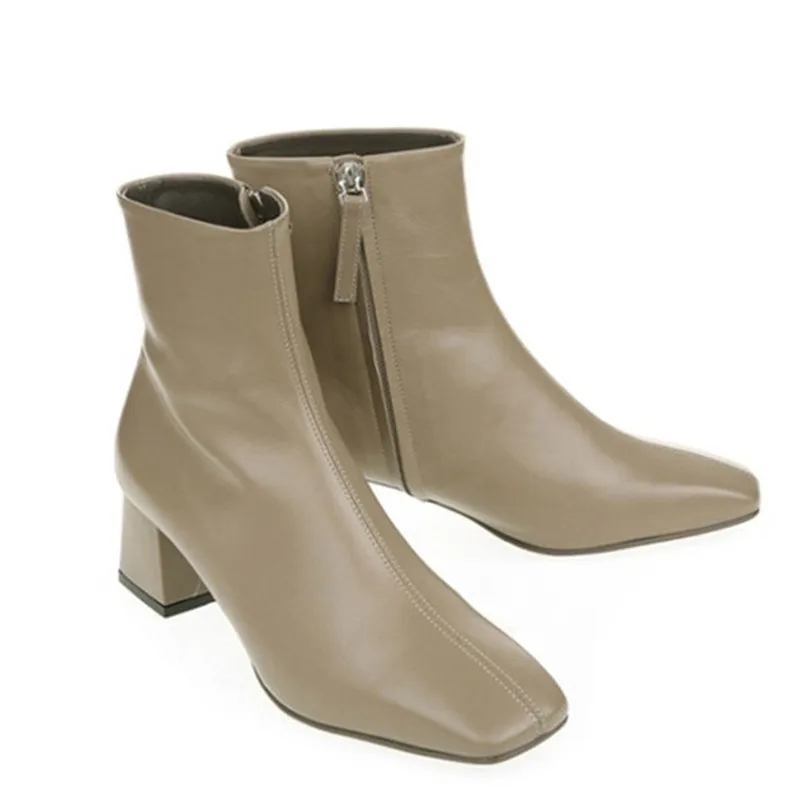 ASUMER/ г., новые модные осенне-зимние ботинки туфли из мягкой натуральной кожи с квадратным носком обувь на толстом высоком каблуке женские ботильоны