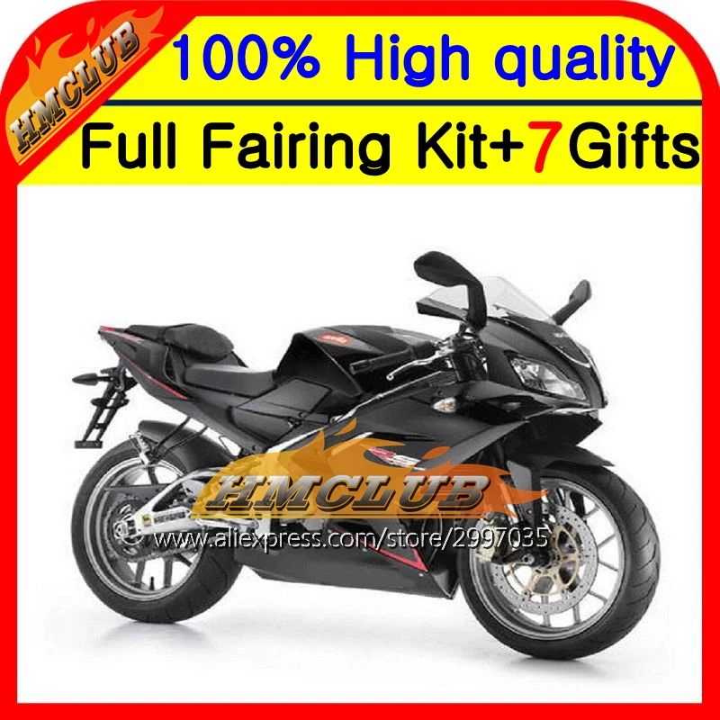 Корпус для Aprilia RS125 2006 2008 Все плоские 2009 2010 2011 6HM RS 125 06-11 RSV125 RS4 плоский черный 06 07 08 09