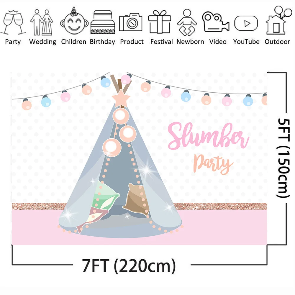 Sleepover Party Backdrop for Girls, Party Decor, Pajama Slumber Party  Pillow, Fight Teens, Birthday Party Supplies - AliExpress