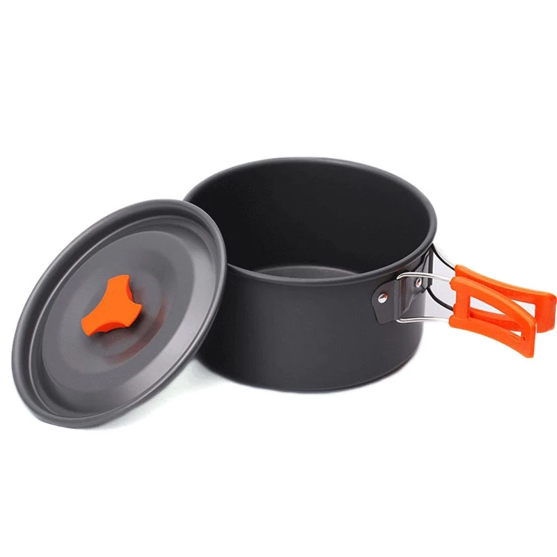 Aotu Camping Cookware Outdoor Cookware Tableware Set Cooking Travel Cutlery Utensils Hiking Picnic Backpacking Camping Pot Pan (4)