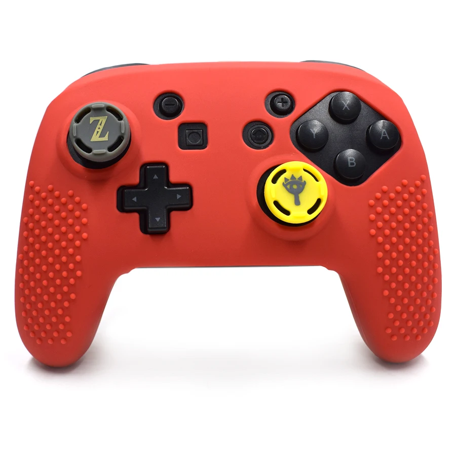 Силиконовый чехол для контроллера Nintendo Switch Pro + 2 силиконовых крышки