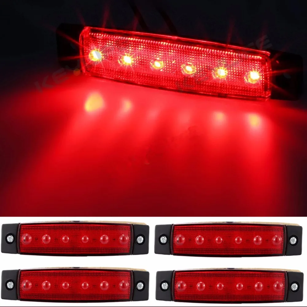 

4x 6 LED Bus Van Truck Trailer Side Marker Indicators Lights Sealed 12V 24V For Volvo FH16 For Benz Actros Zetros6
