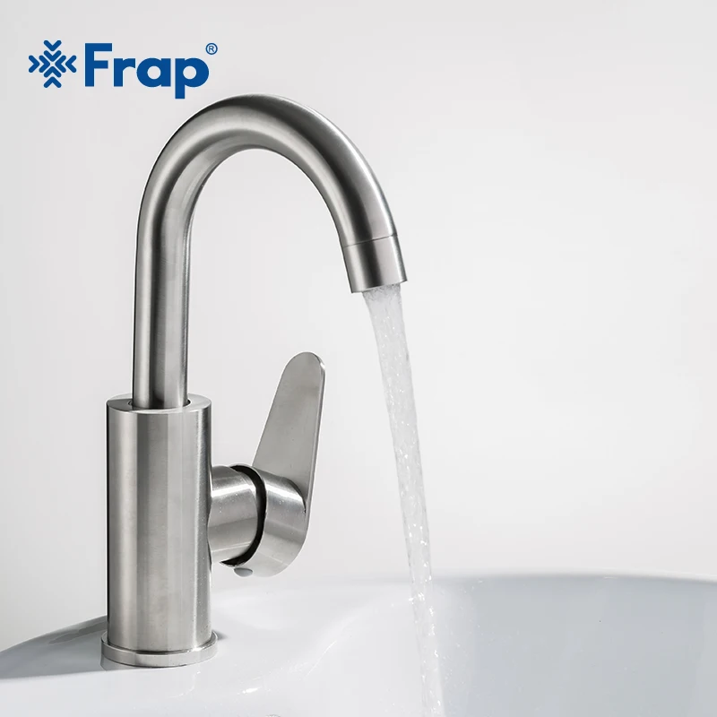 Preise Frap Neue Ankunft Heißer und Kalten Wasser mischer Gebürstet 304 edelstahl Bad Wasserhahn Becken wasserhahn Bad Waschbecken Wasserhahn F1348