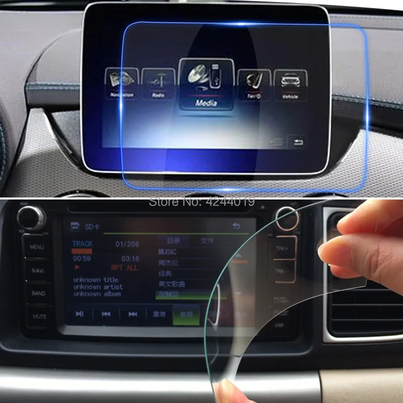 

H9 Anti-Fingerprint GPS Navigation Screen Protectors Sticker Car DVD Protective Film Tempered Glass For Benz G350d G500 G550