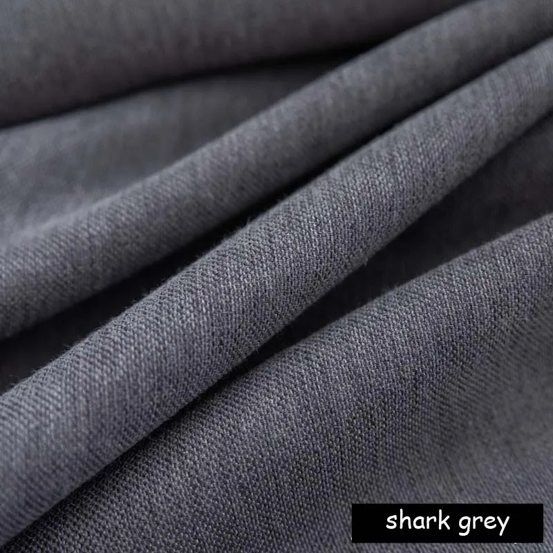 Новое поступление скандинавский стиль матовая ткань шторы оранжевый искусственный Лен затемненные занавески для спальни гостиная - Цвет: shark grey curtain