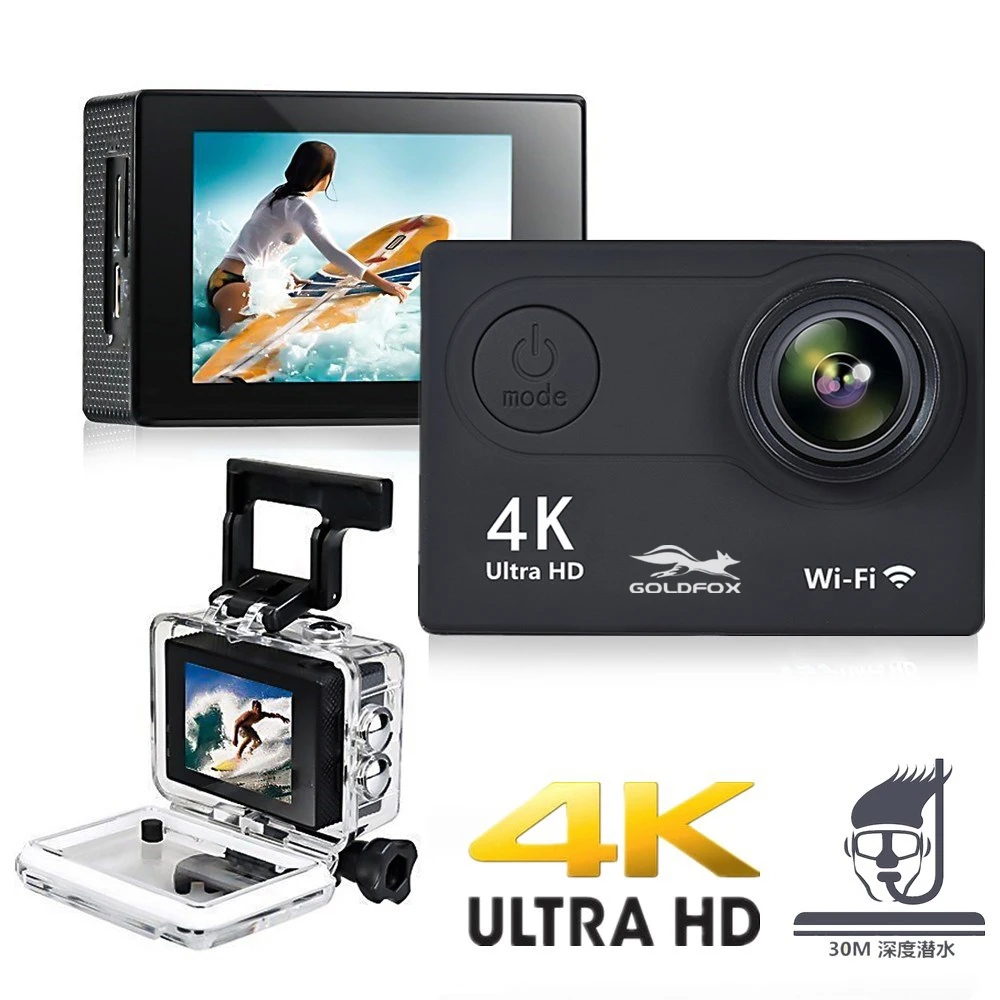 Экшн камера H9 Ultra HD 4K Wi Fi 2 0 дюйма ЖК экран|Экшн-камеры| |