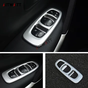 

For Renault Kadjar 2016 2017 2018 Car Door Window Glass Interior Panel Armrest Lift Switch Button Trim Frame Molding Part 4pcs
