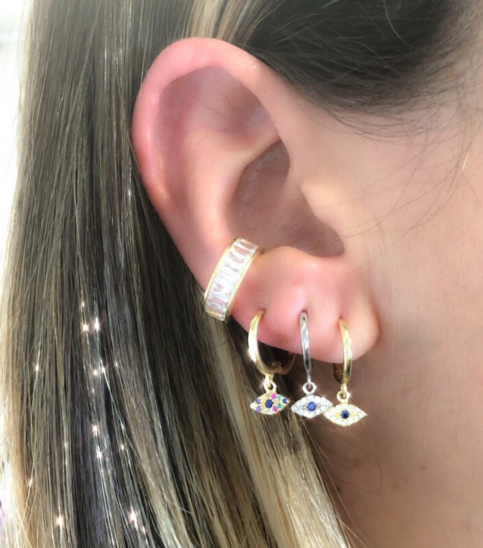 

drop shipping factory wholesale cute lovely girl jewelry lucky cz evil eye drop charm dangle earring