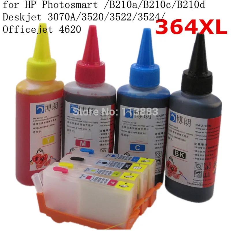 Картридж для принтеров hp 364 B210a B210c B210d 3070A 3520 3522 3524 + Dey ink 4620 мл|ink cleaner|ink cartridge canon pixma