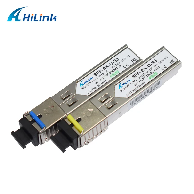 Бесплатная доставка! 1 25G одноядерный LC/SC 1G 1000BASE BiDi 1310nm/1550nm 3km WDM SFP|Оптоволоконное