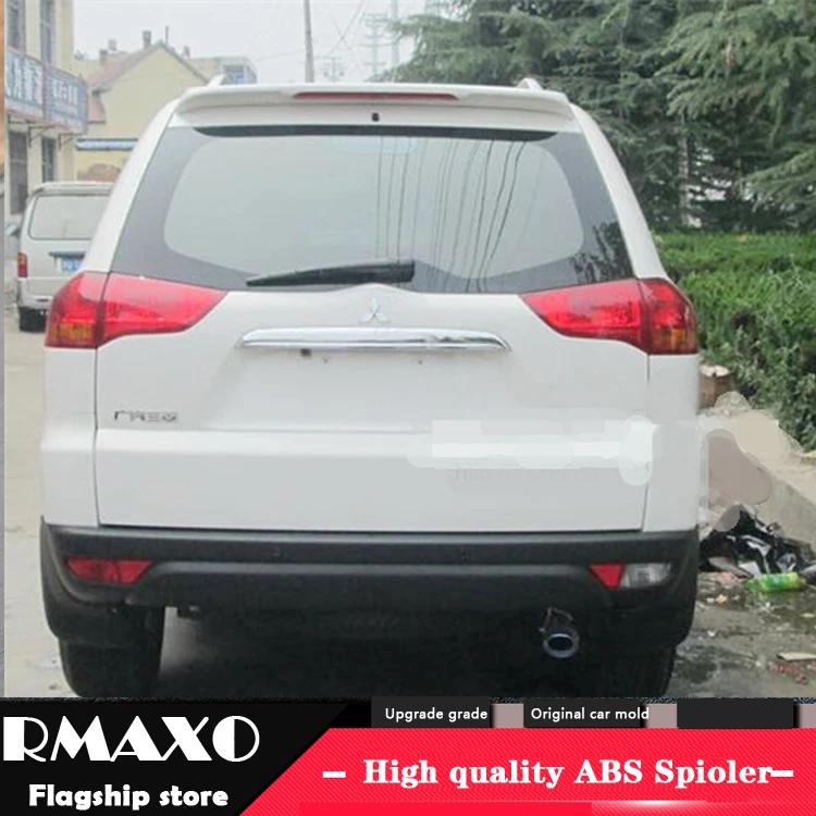 

For Mitsubishi pajero sport Spoiler 2008-2014 wiht light High Quality ABS Material Car Rear Wing Primer Color Rear Spoiler