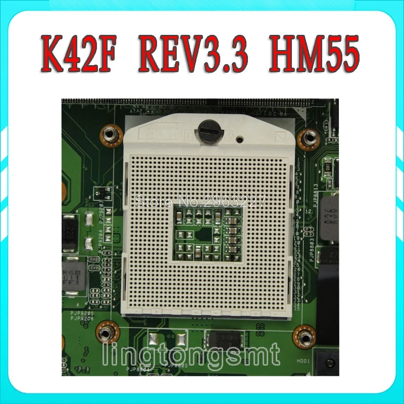  For Asus K42F Rev 3.3 GMA HD USB2.0 HM55 PGA989 DDR3 VRAM Main Board K42F Notebook Motherboard P42F