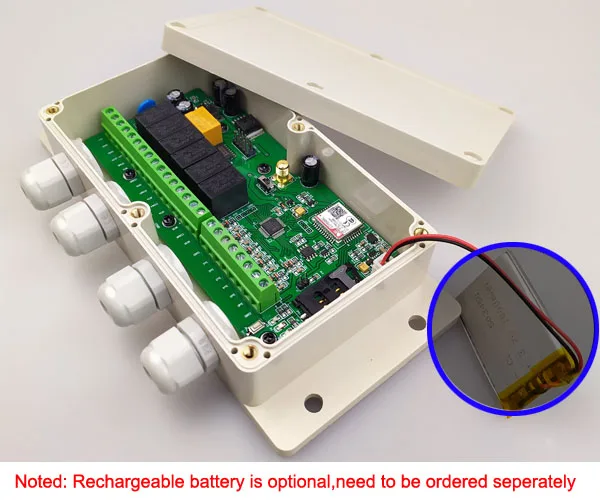 GSM-RELAY6 6 канальный релейный выход 6 сигнализации вход GSM SMS контроллер перезаряжаемые батарея для мощность сбой оповещения