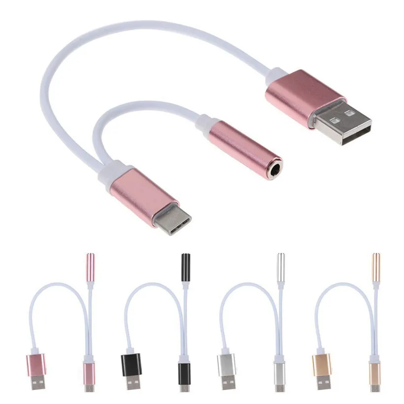 

USB Type-C To 3.5mm Jack AUX Headphone Audio Splitter Converter Adapter Cable drop shipping 0823