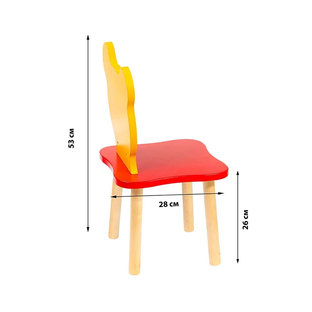 Стул детский Polli Tolli " Джери", Красный+Желтый, 26см