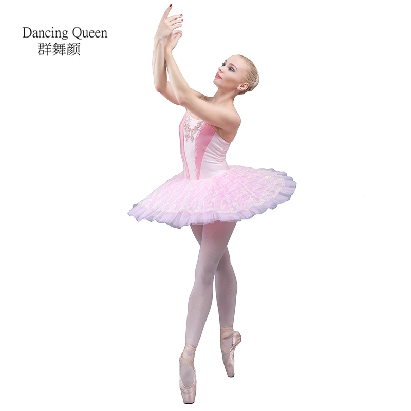 Розовый предварительная Профессиональная балетная пачка, способный преодолевать Броды для взрослых девочек Производительность костюмы для танцев и балета для балетная балерины плоская пачка Bll009