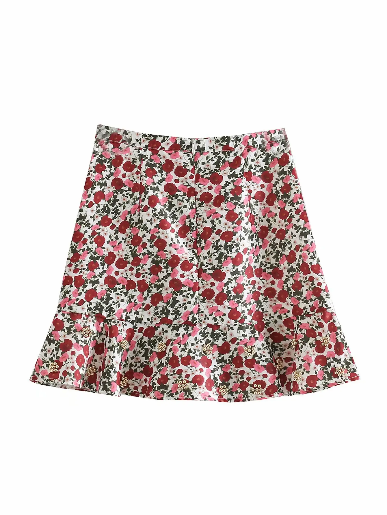 Модные женские BB60-9208 европейской и американской моды ногтей бисера Раффлед юбка