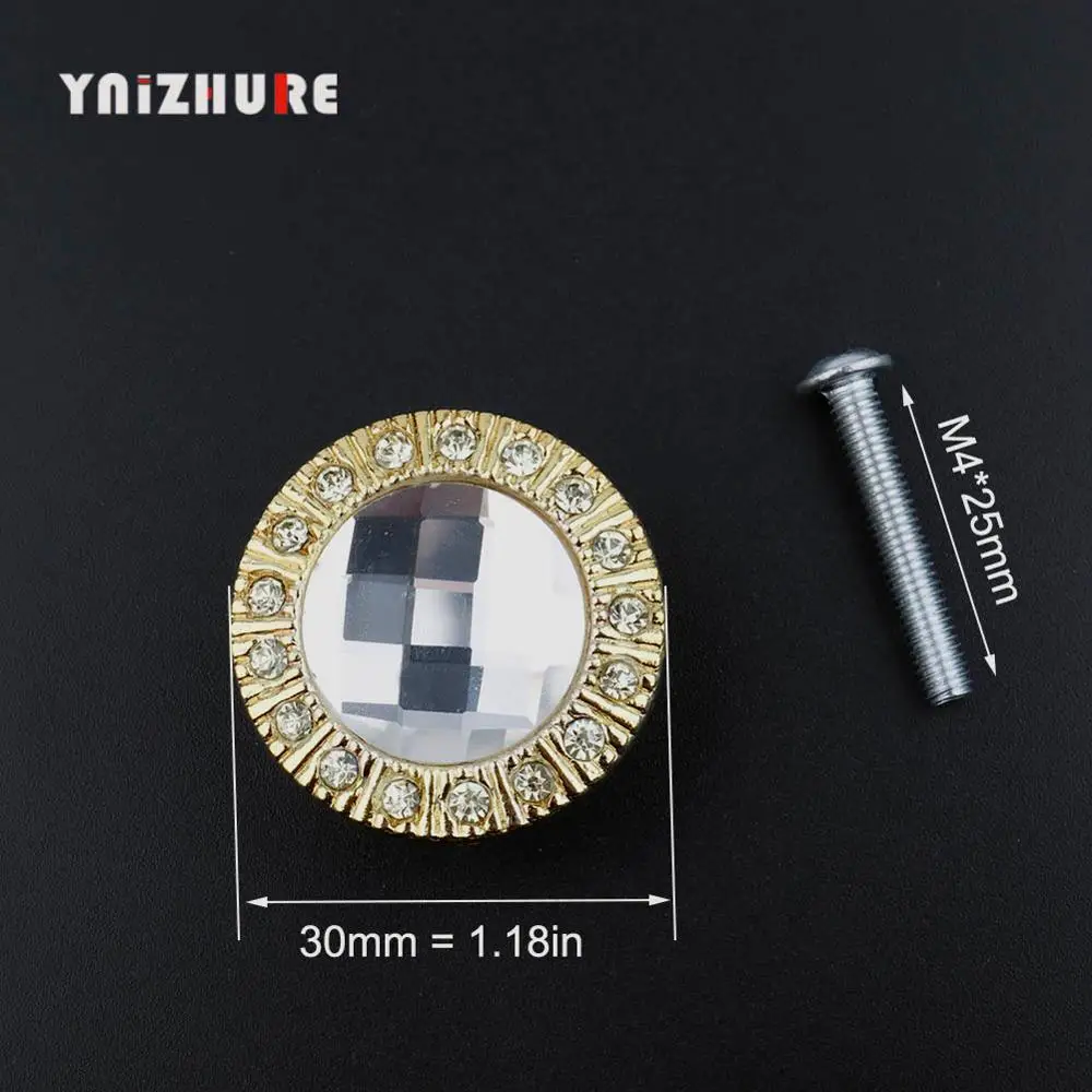 5001 gold YNIZHURE фирменный дизайн 20-40 мм Хрустальные стеклянные ручки комод Ящик Кухонный Шкаф вытяжной шкаф ручка - Цвет: 5001 gold