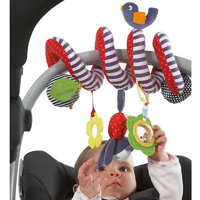 

2017 New Christmas Gift Car Plush Bed Crib Hanging Bell Newborn Kids Rattles Mobile Toys Kawaii Kids Toys For Children Dolls Hot
