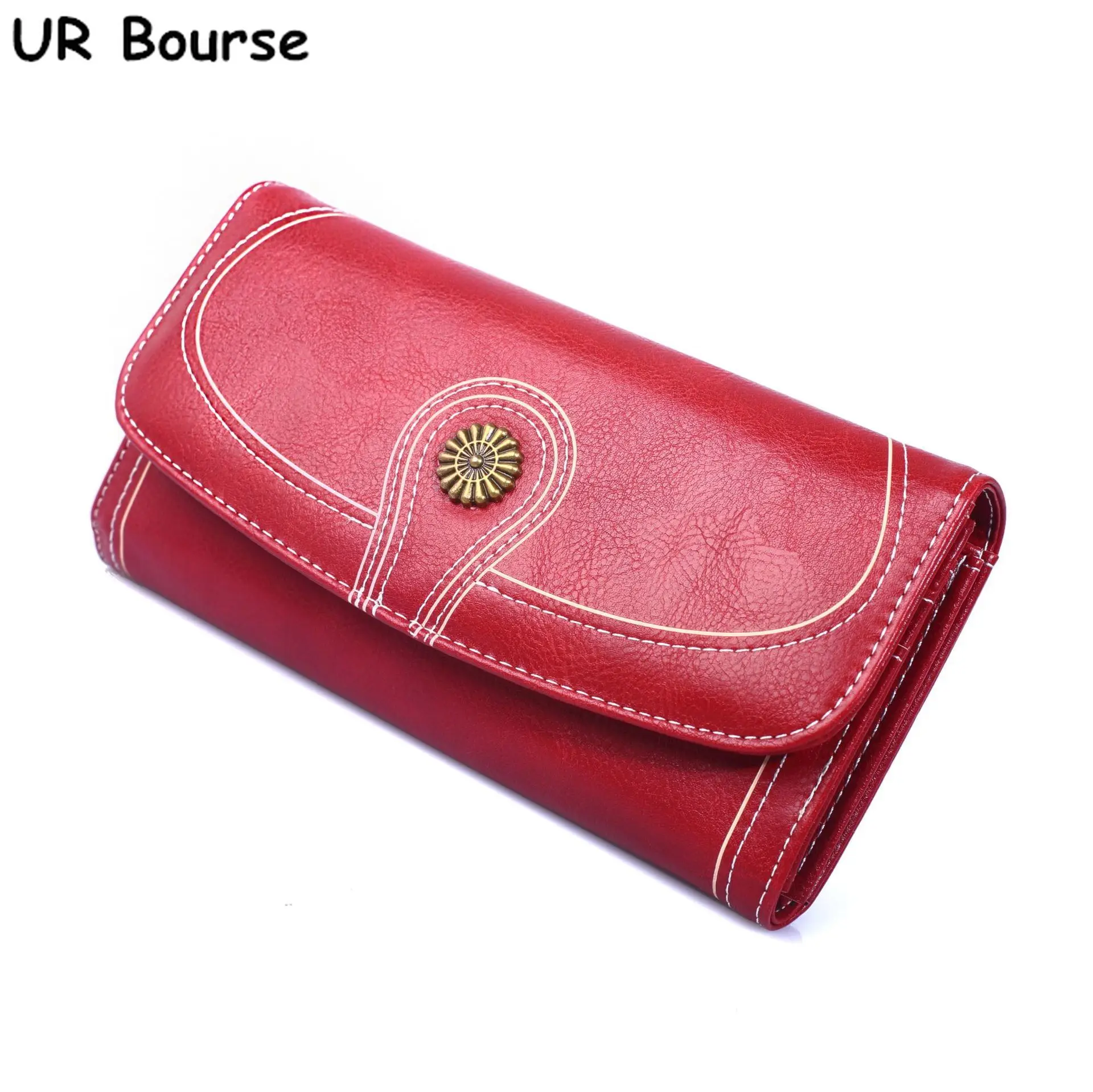 

UR BOURSE Women's Long Wallet Ladies Retro Money Coin Pocket Phone Bag Coin Purse Female Large Capacity Clutch Bag Card Holder