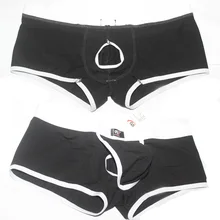 WJ нижнее белье, мужские боксеры, шорты, хлопковые сексуальные боксеры для мужчин, открытая передняя часть пениса, оболочка, мужские боксеры, шорты, брендовые трусы с низкой талией