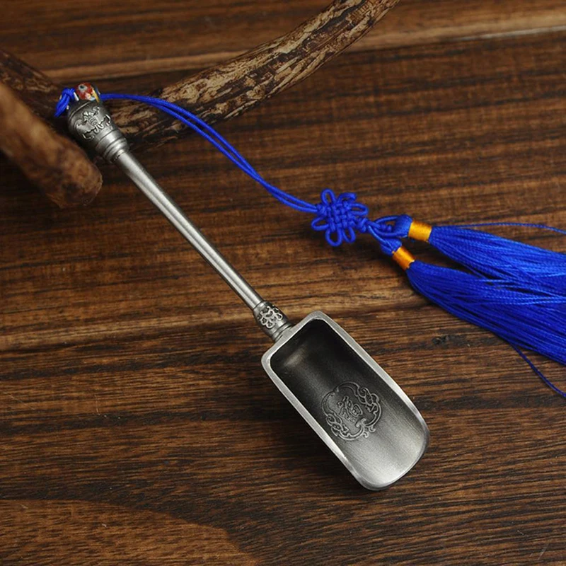 Chinese Kongfu Tin Alloy Tea Spoons Tea Scoop Spoon Tea Leaves Chooser Holder home useTea