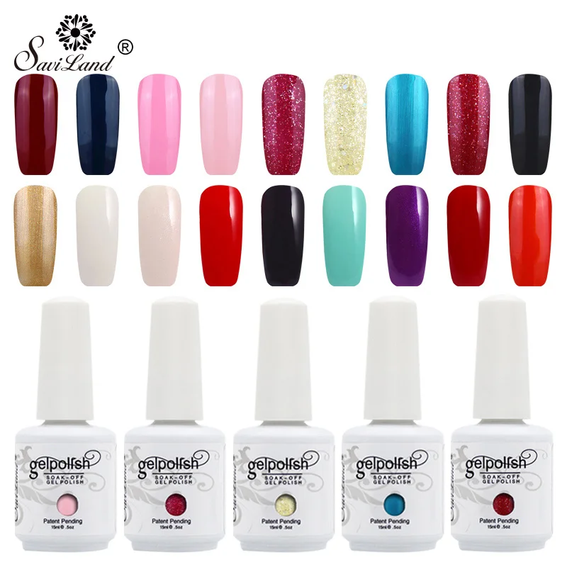 

Saviland 15ml 1pcs Semi Permanent Gel Lacquer Soak Off UV/LED Lamp for Gel Nail Polish Manicure DIY Nail Art Tools