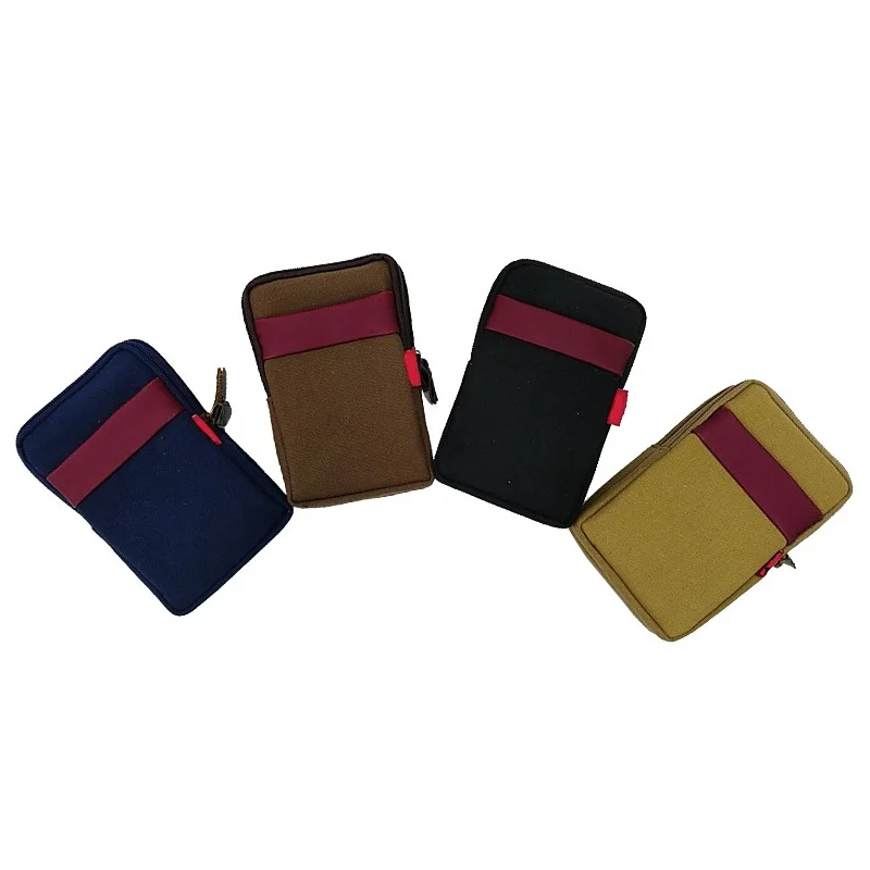 

Men Retro Universal Running Camp Belt Bag Double Zipper Waist Bag Phone Case Pouch Wallet Cell Phone Bag Mobile Phone Belt Pouch