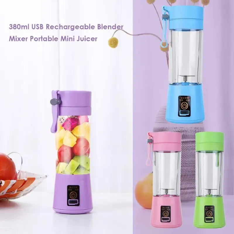 

380ml Portable Mini Juicer USB Rechargeable New Blender Mixer Juice Machine Smoothie Household Small Juice Extractor Making Cup