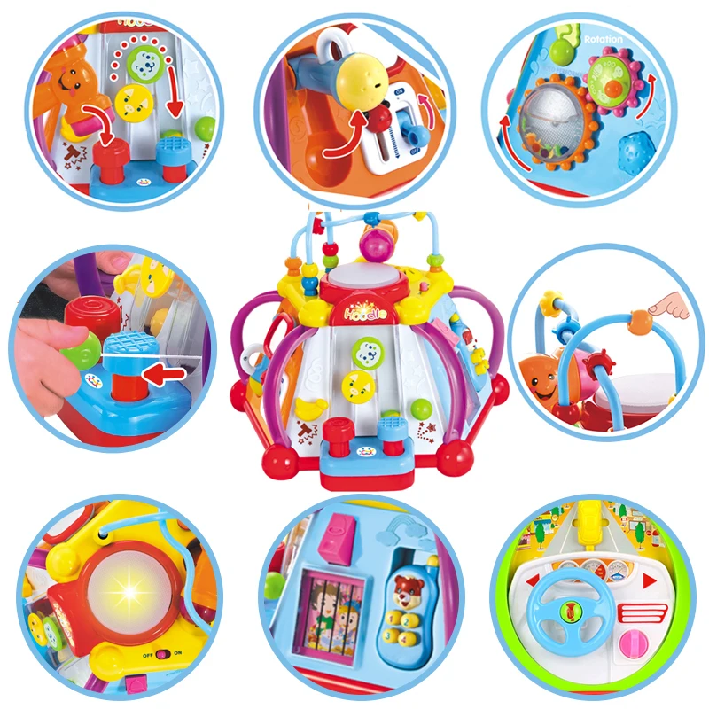 

HOLA 806 Baby Toys Musical Activity Cube Toy Learning Educational Game Play Center Toy with Lights & Sounds Toys for Children