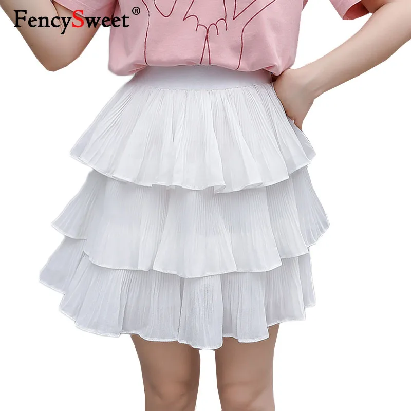 Fencysweet/Новинка 2019 года многослойные Летние шифоновые плиссированные юбки с