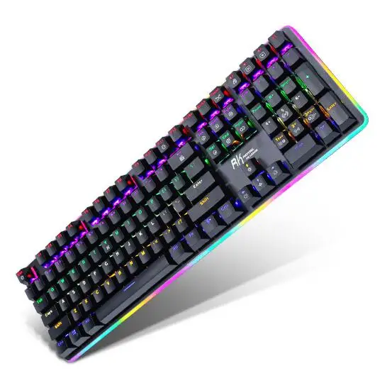 RK 108 Mechanical Gaming Keyboard Rainbow Backlit side led Antighosting USB Kailh MX Switches