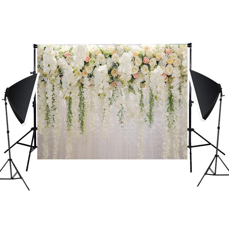 Bridal Shower Large Wedding Floral Backdrop White Rose 3d Flowers Dessert Table Decoration Wister Photography Background Buy One Get One Free Consumer Electronics