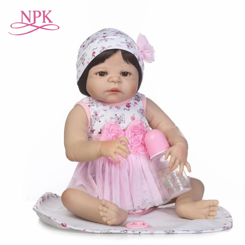 NPK 55 см мягкие силиконовые куклы Reborn Baby Реалистичная кукла Пупс 22 дюймов полная