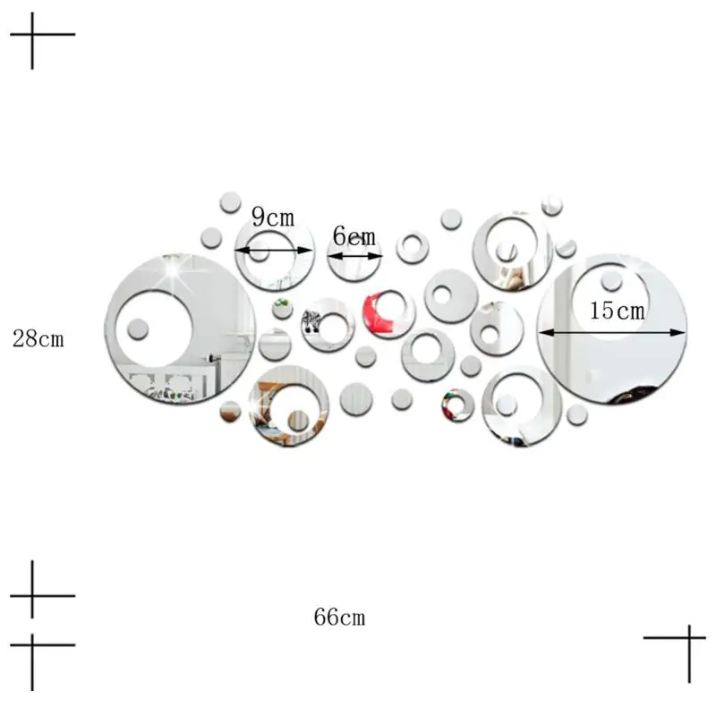 Модные современные обои 28 шт./компл. съемный из серии "сделай сам", зеркальные настенные Стикеры s домашний декор для стен, Стикеры