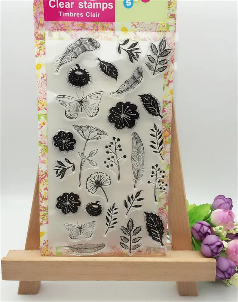 

Scrapbook DIY photo card all kinds of trees leaves rubber clear stamp transparent stamp for photo album christmas gift LL-039