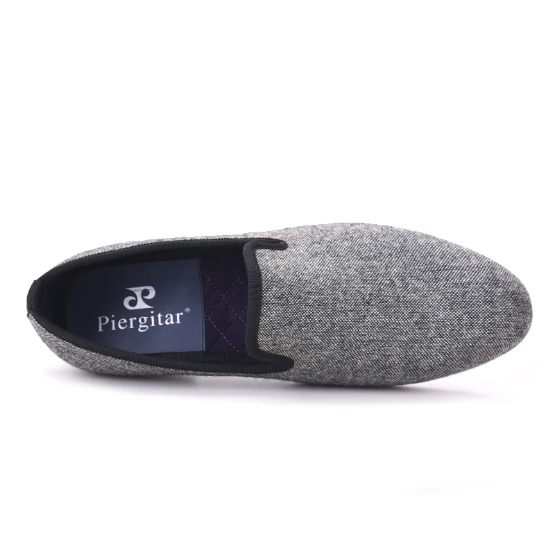 Pisos Hecho Tradicionales Mocasines Piergitar En Casuales Británico Zapatos A Mano Negro Gris Clásico Y Tweed Estilo Hombres Entretejido Los fwTUqFdTP