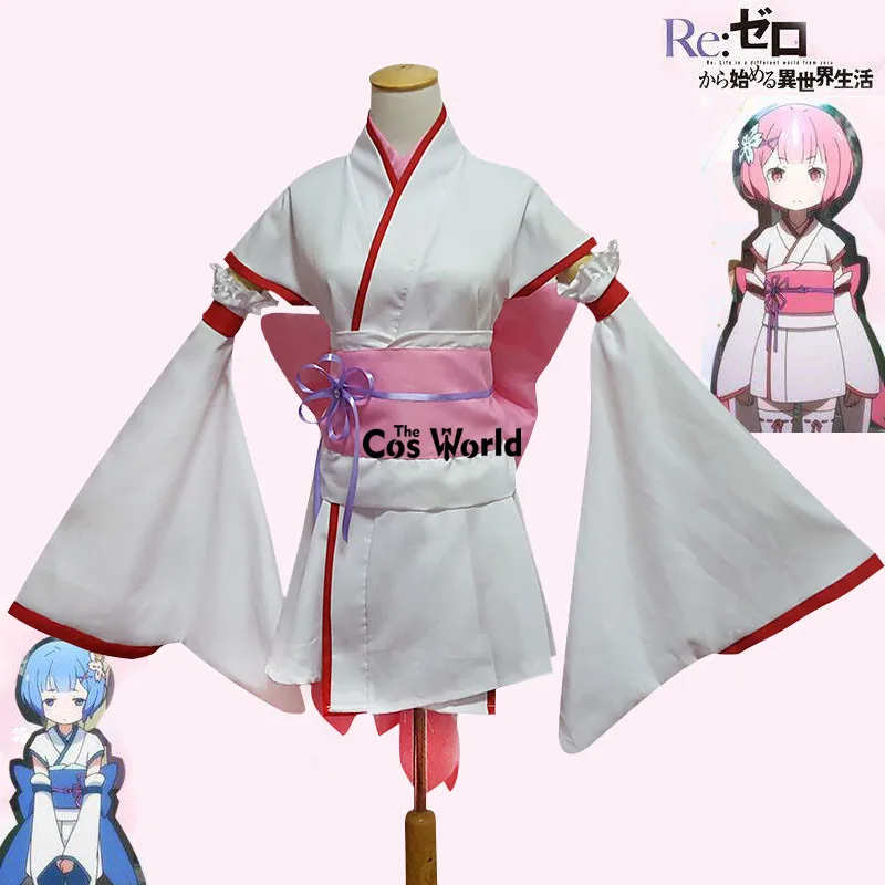 Кимоно Re Zero для косплея юката горничная Hajimeru Isekai Seikatsu Ramu RAM Remu REM наряд в стиле