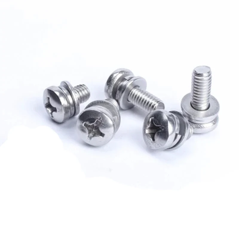 

30pcs M2.5 Pan heads Phillips combination screw stainless steel GB9074.4 Round head three combinations screws 5mm-25mm Length