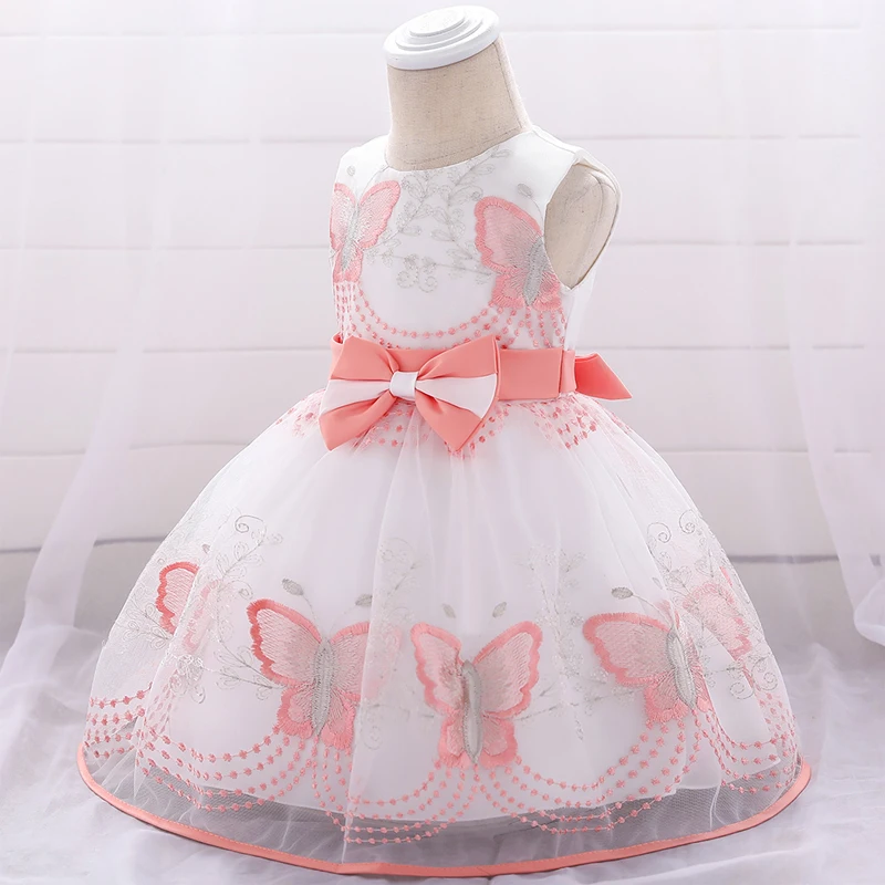 

2019 Vestidos Christening Dress For Baby Girl Clothes Summer Dresses Girl 1st Birthday Party Print Princess Dress 0 3 6 12 Month