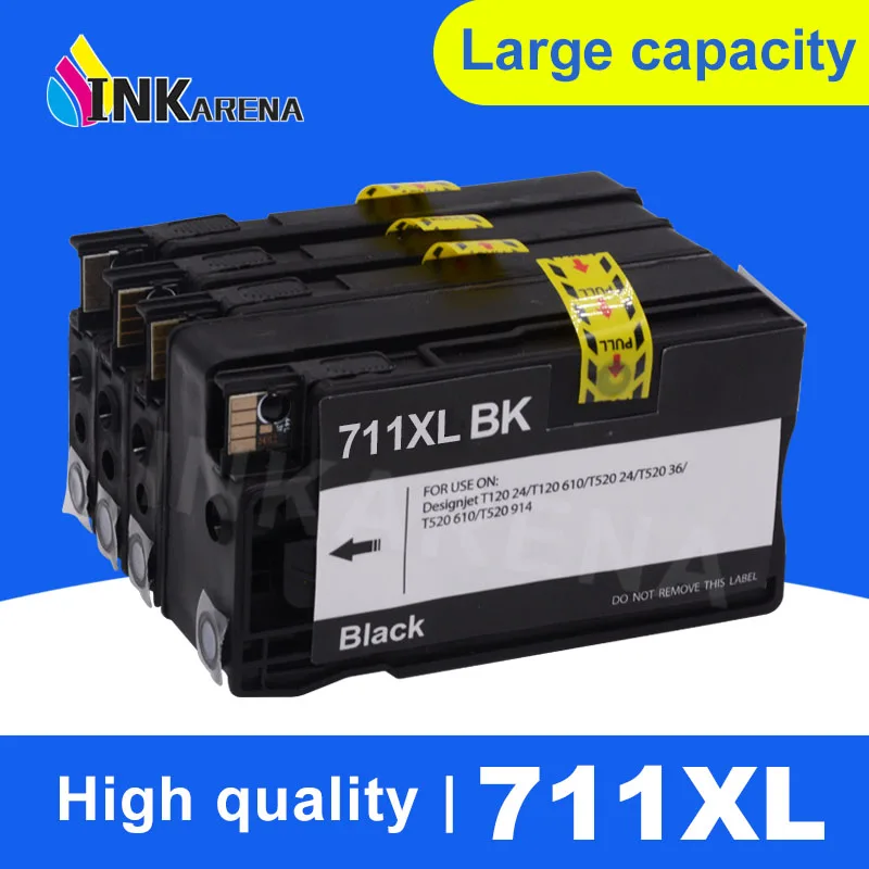 

INKARENA 711XL Ink Cartridge Replacement for HP 711 XL For HP711 DesignJet T120 T520 Printer ink Cartridges Full Ink