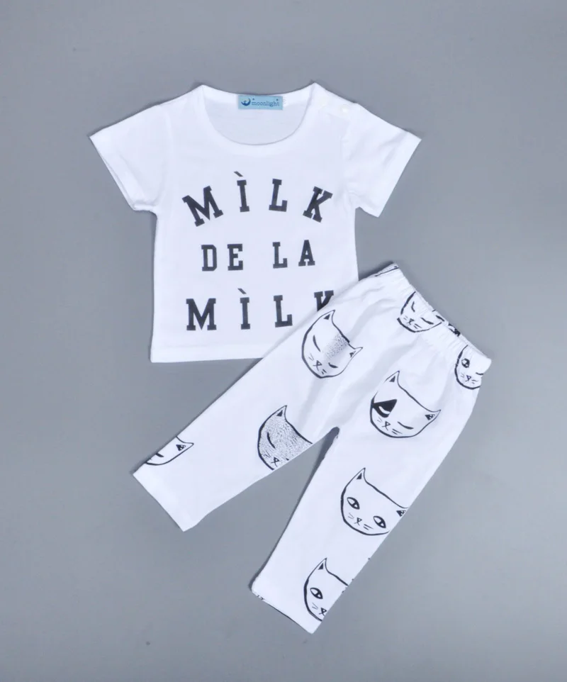 New 2017 baby boy girls clothing set brand baby girl clothes MILK DE LA