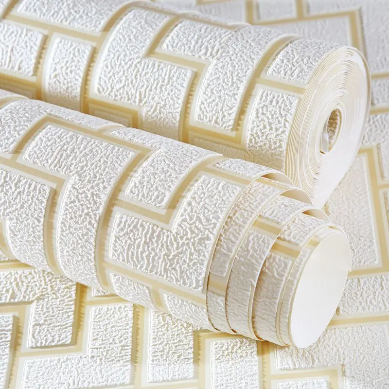 

Modern 3D Embossed Geometric Pattern Breathable Non-woven Fabric Thickened Wall Papers Home Decor Living Room Bedroom Wallpaper