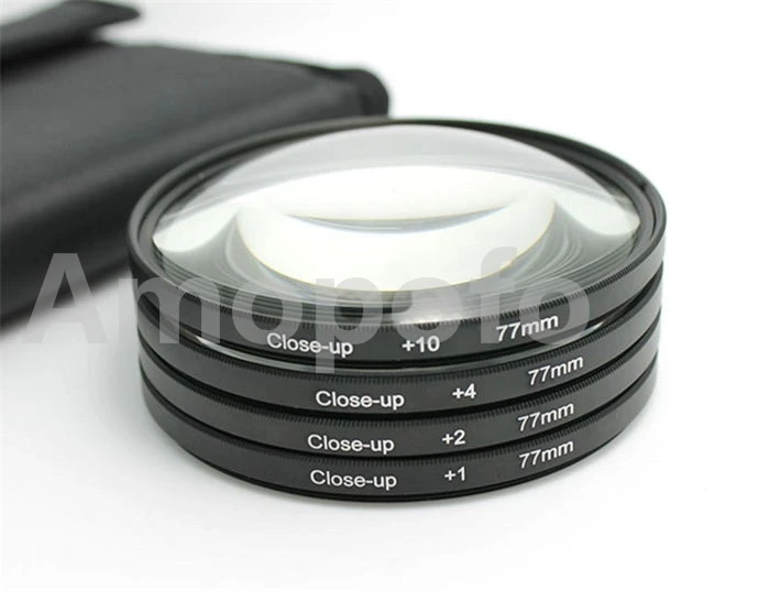 High Quality 77mm Macro Close Up +1 +2 +4 +10 Macro Close Up Filter Kit